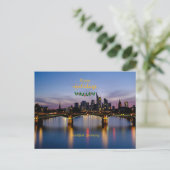 Carte Postale Joyeuses Fêtes, Pont de Francfort, (Debout devant)