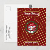 Carte Postale Joyeuses Fêtes Rouge Or Noël (Devant / Derrière)