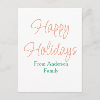 Carte Postale Joyeuses fêtes rouge pastel vert nom noël gagner