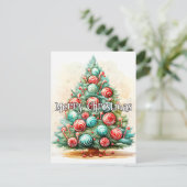 Carte Postale Joyeuses Fêtes | Sapin de Noël Joyeux (Debout devant)