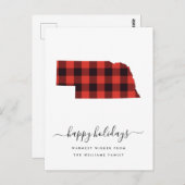 Carte Postale Joyeuses fêtes | Souhaits chauds Nebraska (Devant / Derrière)