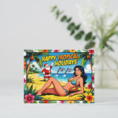 Carte Postale Joyeuses Fêtes Tropicales (Debout devant)