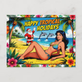 Carte Postale Joyeuses Fêtes Tropicales (Devant)