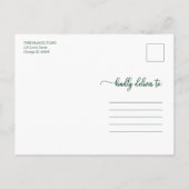 Carte Postale Joyeuses Fêtes Vert Script Unique Photo Noël (Dos)