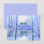 CARTE POSTALE Joyeuses Fêtes WINTER WOODS (Devant / Derrière)