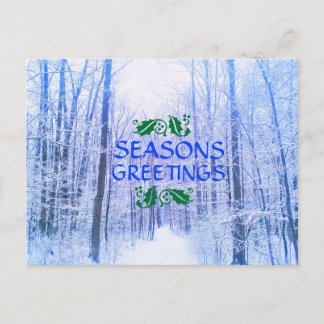 CARTE POSTALE Joyeuses Fêtes WINTER WOODS