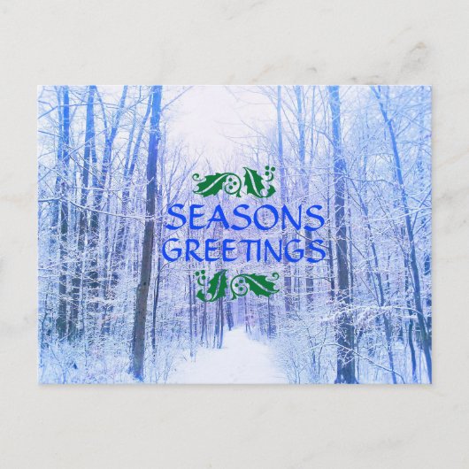 CARTE POSTALE Joyeuses Fêtes WINTER WOODS (Devant)