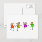 Carte Postale Joyeuses filles (Devant / Derrière)