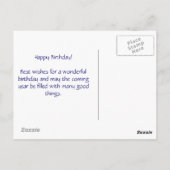 Carte Postale Joyeuses fleurs d'anniversaire (Dos)