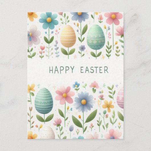 Carte Postale Joyeuses fleurs de Pâques (Devant)