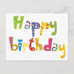Carte Postale Joyeuses lettres d'amusement d'anniversaire