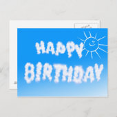 Carte Postale Joyeuses lettres nuageuses d'anniversaire (Devant / Derrière)
