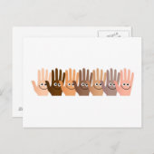 Carte Postale Joyeuses mains (Devant / Derrière)