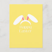 Carte Postale Joyeuses oreilles de lapin blanc de Pâques (Devant)