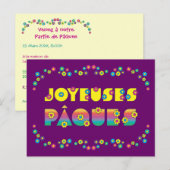 Carte Postale Joyeuses Pâques (Devant / Derrière)