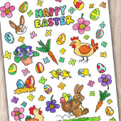 Carte Postale Joyeuses Pâques colorées 