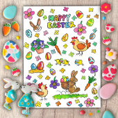 Carte Postale Joyeuses Pâques colorées 