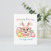 Carte Postale Joyeuses Pâques, je suis Lapin-cité (Debout devant)
