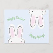 Carte Postale Joyeuses Pâques Joyeux Printemps script mignon lap (Devant)