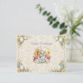 Carte Postale Joyeuses Pâques Lapin Mignon (Debout devant)