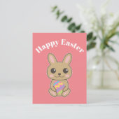 Carte Postale Joyeuses Pâques Lapin Mignon (Debout devant)