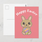 Carte Postale Joyeuses Pâques Lapin Mignon (Devant / Derrière)
