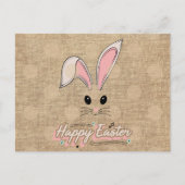 Carte Postale Joyeuses Pâques Lapin Visage Neutre Points Polka (Devant)