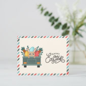 Carte postale joyeuses Pâques marché fermier (Debout devant)