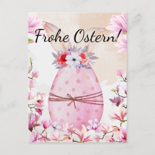 Carte Postale Joyeuses Pâques œuf de Pâques rose
