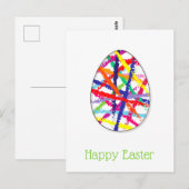 Carte Postale Joyeuses Pâques Œuf Minimaliste (Devant / Derrière)