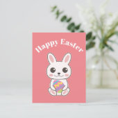 Carte Postale Joyeuses Pâques Petit Lapin Mignon (Debout devant)
