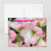 Carte postale "Joyeuses Pâques" Pink Lily (Devant / Derrière)