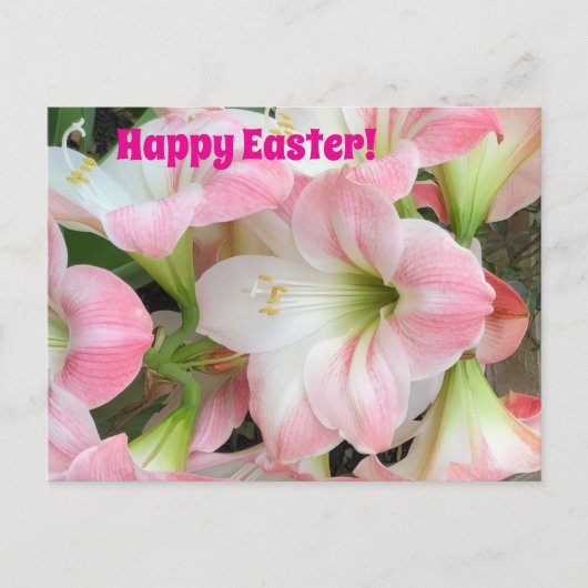 Carte postale "Joyeuses Pâques" Pink Lily (Devant)