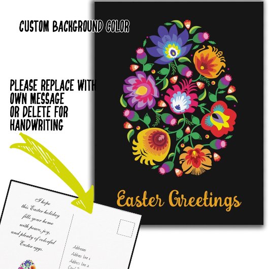 Carte Postale  🥚🐰🥚Joyeuses Pâques (Wycinanki)  personnalisabl