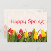 Carte Postale Joyeuses Tulipes colorées au printemps (Devant / Derrière)