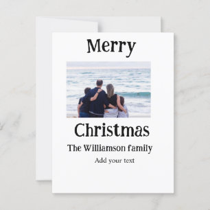 Carte Postale Joyeuses vacances ajouter le nom de famille photo