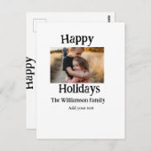 Carte Postale Joyeuses vacances ajouter le nom de famille photo  (Devant / Derrière)