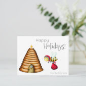 Carte Postale Joyeuses vacances Bee Santa Claus Famille de Noël (Debout devant)