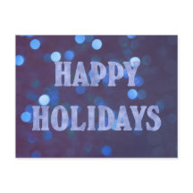 Joyeuses vacances Bokeh Blue