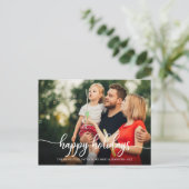 Carte Postale Joyeuses vacances Calligraphie blanche Photo Noël (Debout devant)