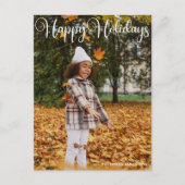 Carte Postale Joyeuses vacances Elégante Typographie Blanche Pho (Devant)