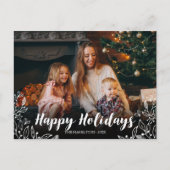 Carte Postale Joyeuses vacances Mignonne hiver Foliage Photo Noë (Devant)