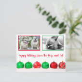 Carte Postale Joyeuses Vacances Moderne Photo Animaux (Debout devant)