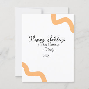 Carte Postale Joyeuses vacances noir orange nom date année spira