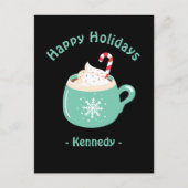 Carte Postale Joyeuses vacances Pastel Blue Hot Chocolate Cup (Devant)