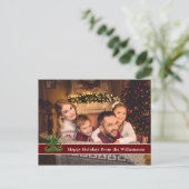 Carte Postale Joyeuses vacances Photo moderne arbre de Noël vert (Debout devant)