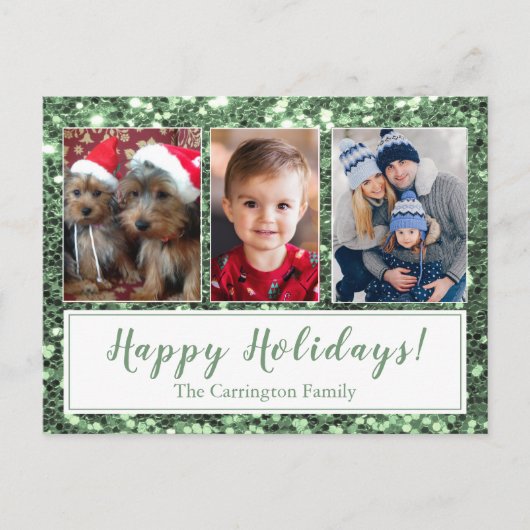 Carte Postale Joyeuses vacances Photo Noël (Devant)