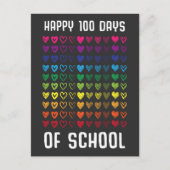 Carte Postale Joyeux 100 Jours D'École Cent Coeurs (Devant)