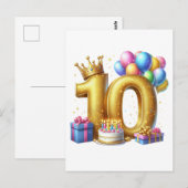 Carte Postale Joyeux 10e Anniversaire (Devant / Derrière)