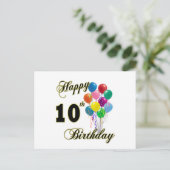 Carte Postale Joyeux 10e anniversaire cadeaux et vêtements d'ann (Debout devant)
